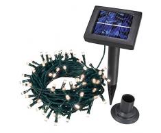 Guirlande solaire 100 LED blanc chaud