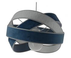 Suspension Bijou Velvet bleue et grise