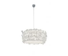 Reality, Suspension, Nest 1xE27, max.60,0 W Plastique, Blanc, Corps: metal, Chrome Ã:50,0cm, H:150,0cm IP20