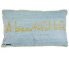 Coussin en Soie Sauvage Bleu Cendre A beautiful life – Lounge Fabrics