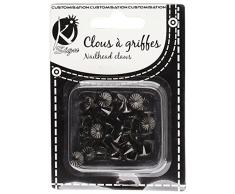 Ki-Sign Fashion Nailhead Griffes Parasol Rond Ã 8Â mm Lot de 40. Noir