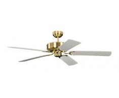 Pepeo GmbH 13332010132_v4 Potkuri Ventilateur de plafond 132 cm Laiton Satiné/Blanc