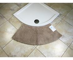 Cazsplash Petit Tapis de Douche Arrondi en Quart de Cercle, Microfibre, Stone, Taille M