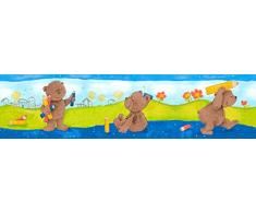 A.S. Création Frise murale autocollant Stick Ups bleu multicolore vert 5,00 m x 0,13 m 896018