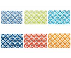 Villa dEste Home Tivoli Mandala Lot de 6 Sets de Table, PVC-poliestere, Multicolore, 43.5 x 28 x 0.32 cm, 6 unités