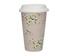 Creative Tops Katie Alice - Doublé Tasse Voyage Porcelaine Cottage Flower fortifiée avec Couvercle