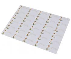 Mopec X8920 Lot de 5 cartes prédécoupées pour petite fille Communion assise Banc 30 x feuilles Multicolore 3,5 x 6,5 cm