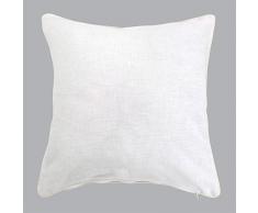 Linder Housse de Coussin Uni, Coton, Blanc, 40x40 cm