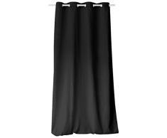 Enjoy Home Rideau 140 x 240 avec 8 Oeillets Noir Coton