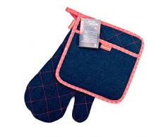 Tescoma Presto Denim Gant et Manique de Cuisine pour Elle Tissu Bleu/Rouge