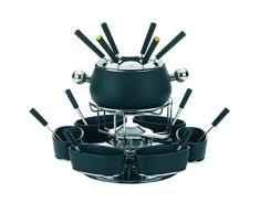 Kela 61203 service à fondue à viande, 6 personnes, 22 pièces, acier émaillé, coloris noir, Lugano