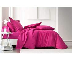 Today 201705 Taie doreiller a volant plat - Rose (Jus de Myrtille) 75 x 75 cm