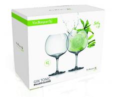 Vin Bouquet Gin et Tonic Balloon Verres Cristal de Bohême Transparent, Lot de 2â82 cl