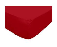 Soleil dOcre 612807 So Drap Housse Coton 57 Fils Rouge 200 x 140 cm