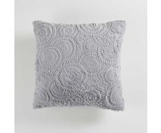 charme & douceur coussin 40x40cm effet fourrure relief eloise gris