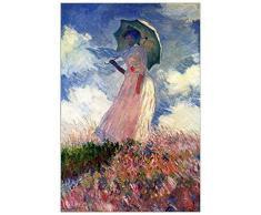 ArtPlaza Monet Claude-Woman with Parasol, Study Panneau Décoratif, Bois, Multicolore, 60 x 1,8 x 90 cm