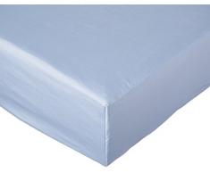 ESSIX Drap Housse uni, Satin de Coton, Bleu de Provence, 200x200 cm
