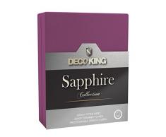 DecoKing Spannbettlaken Jersey Drap Housse, Coton, Lilas, 180 x 200-200 x 220 cm