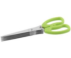 Fackelmann 48126 Ciseaux pour Herbes Aromatiques avec 10 Lames 19cm en ABS/PP/INOX, Acier Inoxydable, Vert/Argent/Noir, 19 x 7 x 1,8 cm