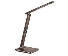 Solight Lampe de Bureau avec Ecran 9W Température de Lumière en Cuir Marron ABS 9W Medium