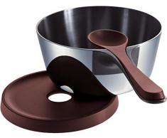 Alessi Pj01s Pasta Pot Ustensile Pour la Cuisson des Pâtes Composé de: Une Casserole à Long Manche en Multiply, Un Couvercle en Acier Inoxydable 18/10 Brillant, Un Cuiller et Un dessous de Plat en Mélamine