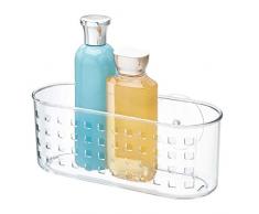 iDesign panier de rangement, grand valet de douche en plastique sans perÃ§age, panier de bain avec ventouses pour douche, baignoire ou cuisine, transparent