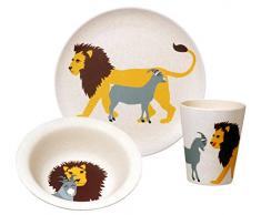 zuperzozial Ensemble Assiette et Bol et gobelet pour Enfant Motif Lion de Faim