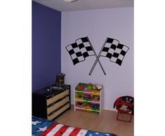 TATOUTEX Stickers Drapeau à Damier - Jaune, L 64cm x H 40cm