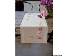 Kit chemin de table Fleurs roses avec papillons