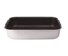 Pentole Agnelli Platinum Plat Ã rÃ´tir rectangulaire, avec 2Â poignÃ©es coudÃ©es, Aluminium, Argent 30Â cm Argent