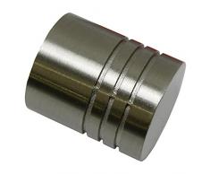 GARDINIA Embouts pour tringle Ã rideau, 2 embouts cylindre, SÃ©rie Chicago, MÃ©tal, Effet inox, DiamÃ¨tre: 20 mm