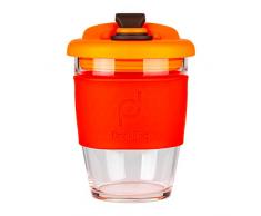 DrinkPod RGC-340/R Tasse Ã cafÃ© rÃ©utilisable en verre sans BPA â VOLCANO, ROUGE, 340 ML / 12 oz