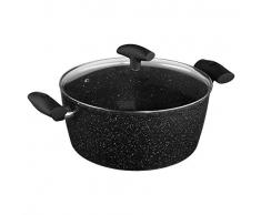 JJA 111009 FAITOUT 28CM + COUV ALU Forge REVETEMENT Pierre, Aluminium, 28 cm