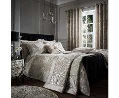 Catherine Lansfield Parure de lit en Velours froissé, Polyester, Naturel, King
