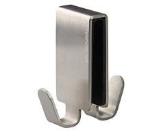 Fackelmann 61238 Double Crochet pour Mur de Douche 12x3,5cm en INOX/TPE, Acier Inoxydable, Argent, 12 x 3,5 x 3,5 cm