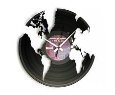 Disc O Clock DOC014 Pendule Disque 33 Tours World Noir