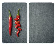 WENKO 53890100 Plaques de protection Cayenne, 2 PiÃ¨ces, Multicolore, Verre trempÃ©, 30 x 52 cm