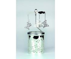Kerzenfarm 84365 Photophore en Verre Motif Papillon 16 x 6 x 6 cm Verre ArgentÃ© 6 cm