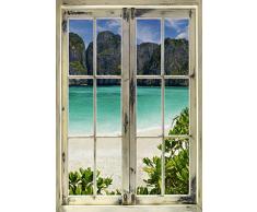 Scenolia Tableau Grand Format Verre Acrylique Un Regard sur LA Plage 90 x 130 cm | DÃ©coration Murale Design FabriquÃ© en France