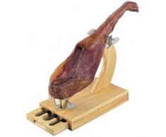 Garcia de pou Porte-Jambon Avec Tiroirs Et Couteaux 39X22,5X37,5 Cm Naturel Bois - 1 unitÃ©s
