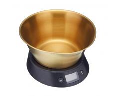 MasterClass Balance de cuisine numérique avec bol en acier inoxydable 5 kg Noir/laiton