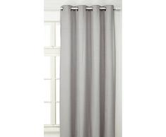 Linder 0552/90/375FR Rideau Occultant Oxford Gris Ciment Oeillets 140 x 240 cm