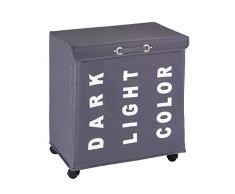 WENKO Panier Ã linge Trivo - corbeille Ã linge CapacitÃ©: 116 l, 56 x 60 x 35 cm, Gris foncÃ©