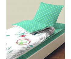 Bleu Câlin CARADOU CHEC, Parure de Lit Enfant 4 Pièces, 90x190