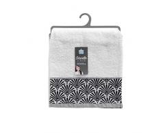 douceur dintérieur serviette de toilette 50x90 cm eponge goldy blanc/argent