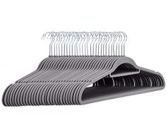 AmazonBasics Lot de 30 cintres en velours avec porte-cravate pour costumes Gris foncÃ©