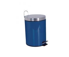 MSV 100513 Poubelles Ã Â´pedale 3 litres en Bleu foncÃ©, Plastique, 25x25x35 cm