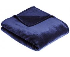 AmazonBasics Plaid en Peluche Toucher Velours pour la Chambre, Bleu Marine, 127 x 152cm