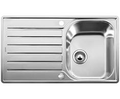 Blanco Lantos 6 S-IF Évier de cuisine Finition acier inoxydable brossé Réversible, argent, 519707