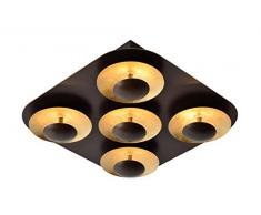 Lucide 26186/25/30 Amine Plafonnier, Métal, LED intégré, 5 W, Rouille, Or, 34 x 34 x 9 cm